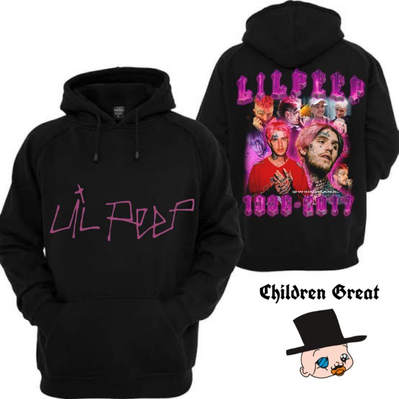 Jaket Hoodie LIL PEEP zipper rapper dewasa tee jacket hitam polos sweater sweatShirt katun crewneck