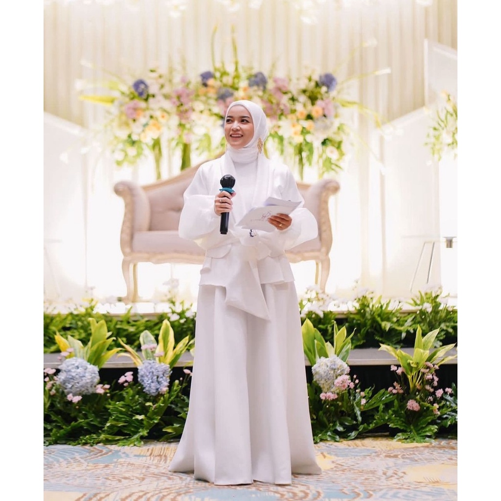 FULLSET GEISHA 70750 Dress + Outer + Obi Titanium Scuba dress muslim prewedding wisuda bridesmaid-7
