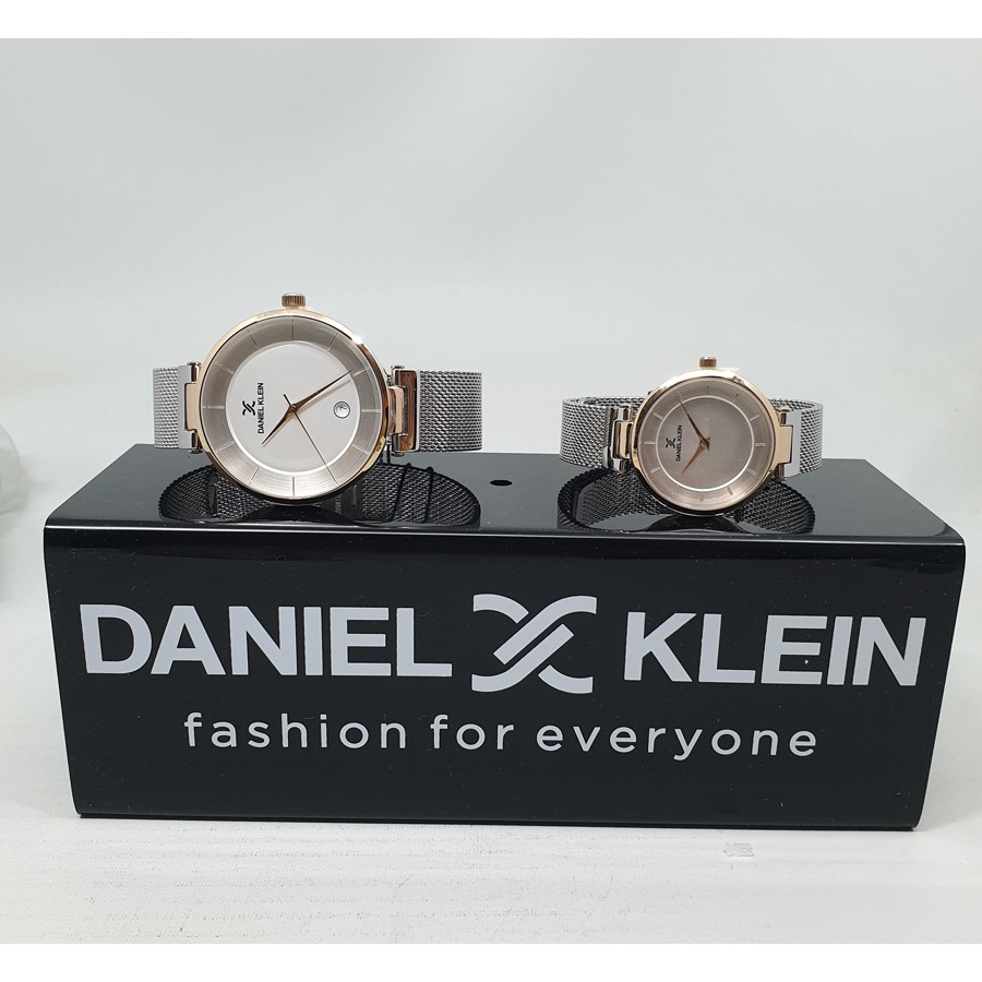 Daniel Klein DK11917-4 M/L  Rosegold Silver Jam Tangan Couple Original