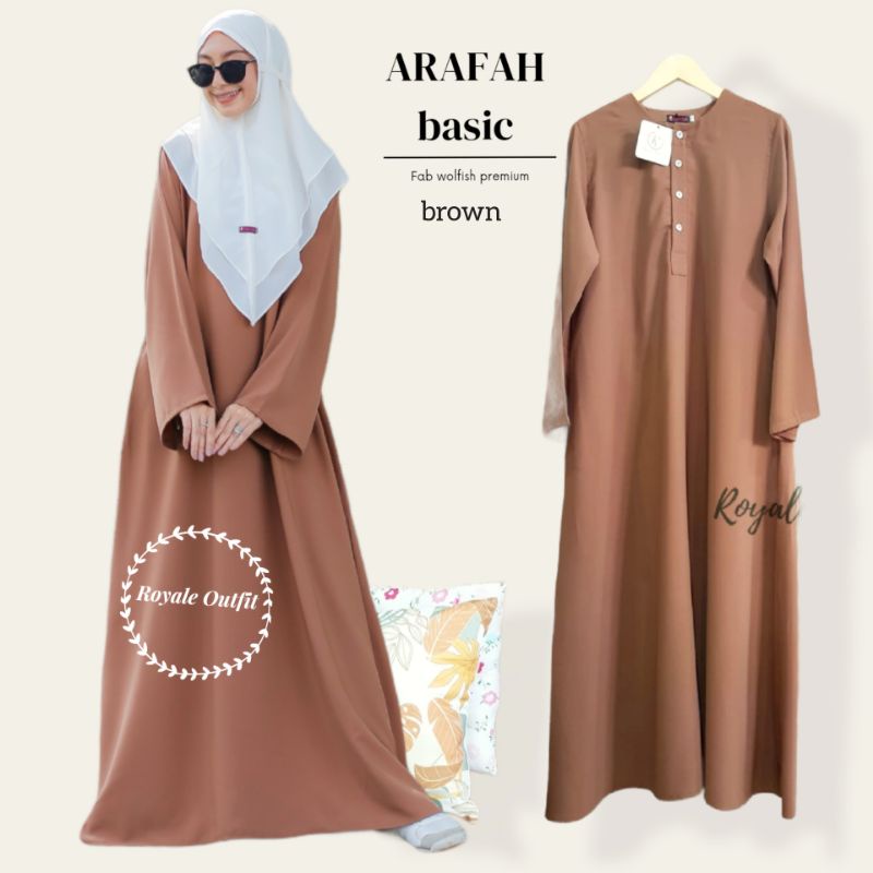 Arafah gamis abaya polos kancing depan size S-XXXL