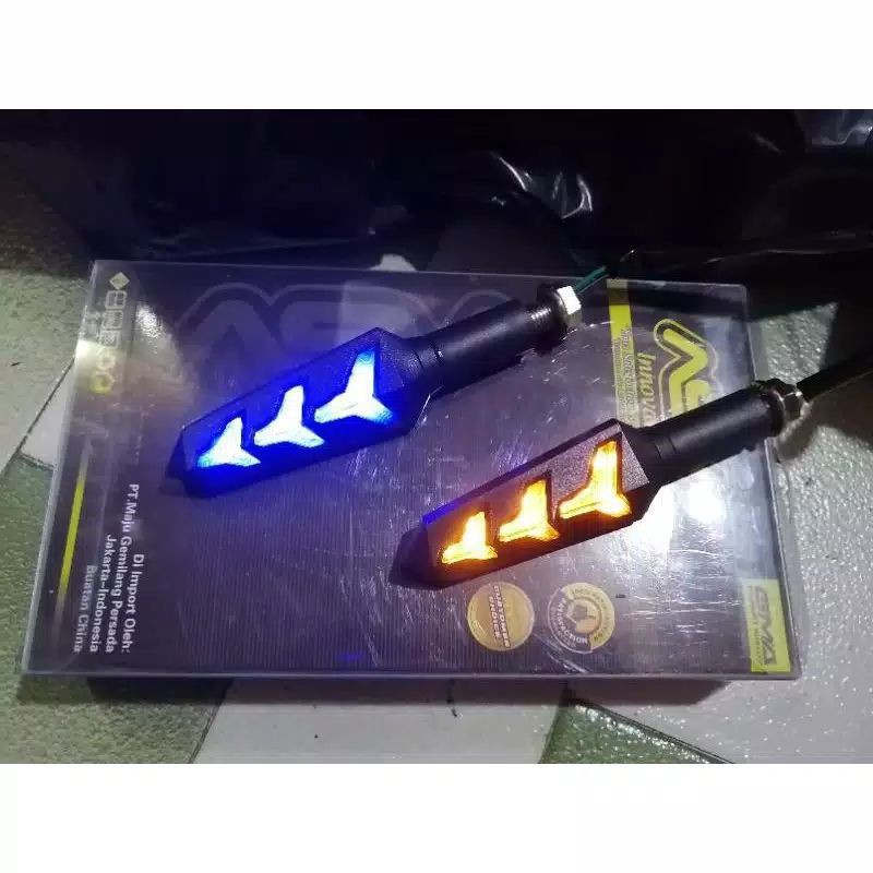 Lampu sein sen variasi model led runing pesawat jet universal motor klx crf  vixion tige