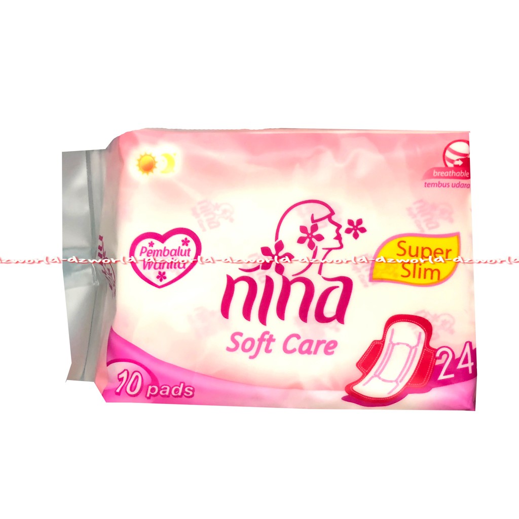 Nina Soft Care 10pads Wings 24cm Pembalut Wanita Softex Ninna Ninasoft