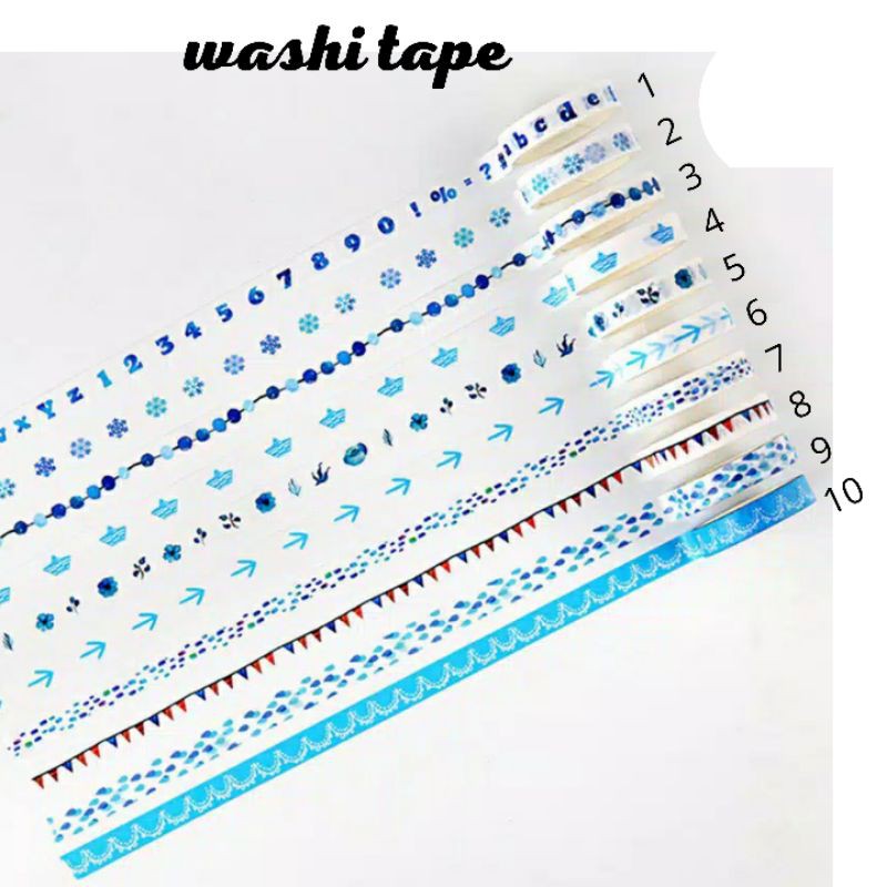 

Washi Tape Selotip Motif Biru Hiasan Scrapbook Decoration