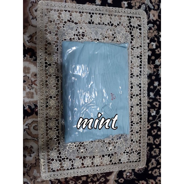 JILBAB BERGO PLISKET GELOMBANG(TK)BERGO TALI URIL Jilbab instan murah-Mint