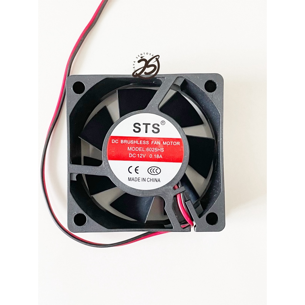 FAN DC 12V 6cm KIPAS DC 6x6cm BRUSHLESS FAN TEBAL COOLING EXHAUST 6cm KIPAS PENDINGIN 60mm 6 x 6cm 0.18A