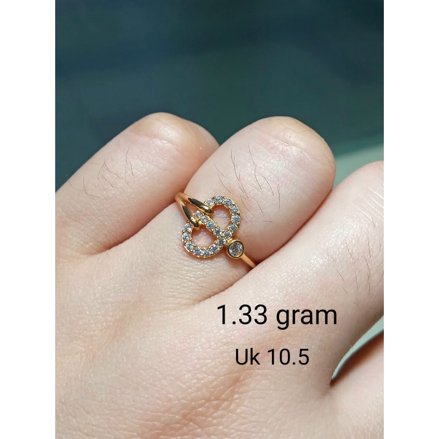 Cincin Emas Fashion Zircon Kadar 70% 1.33 Gram Size 10.5