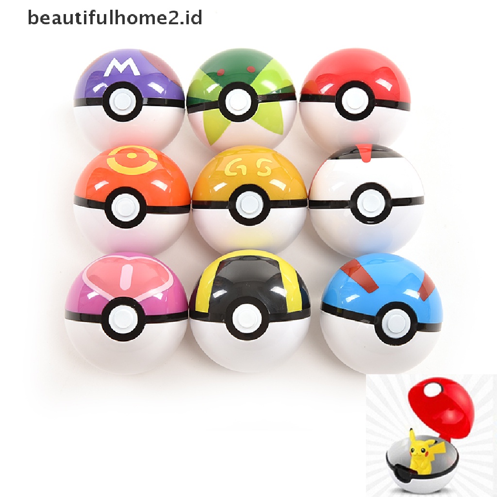 (Beautifulhome2.Id) 1pc Mainan Bola Pokemon Bahan Plastik Untuk Anak-Anak