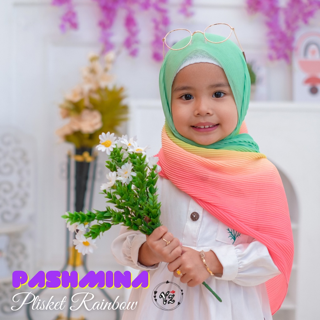 Pashmina Plisket Rainbow | Kids &amp; Mom