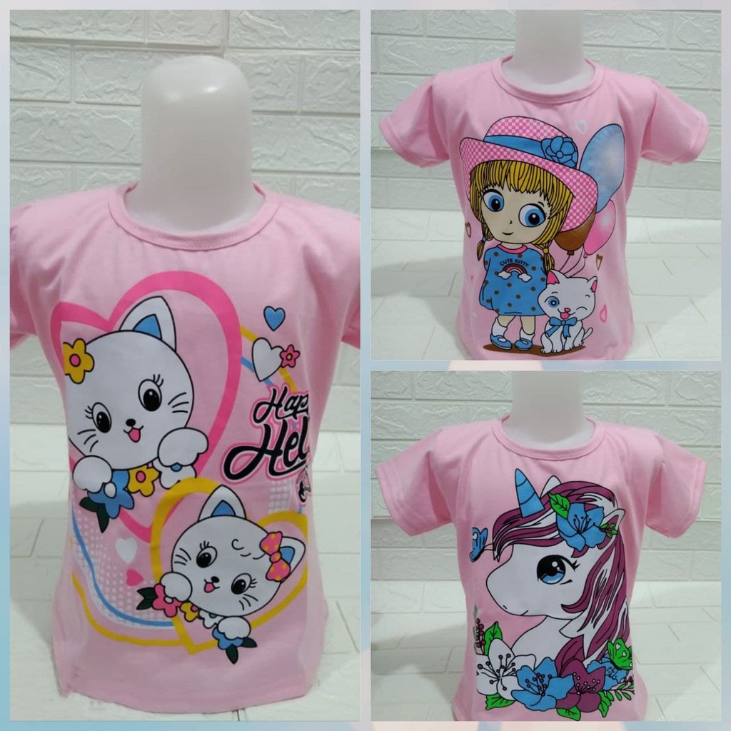 JAYA.Co Kaos Anak Perempuan S - XXXL / Unicorn / Rainbow / Kitty