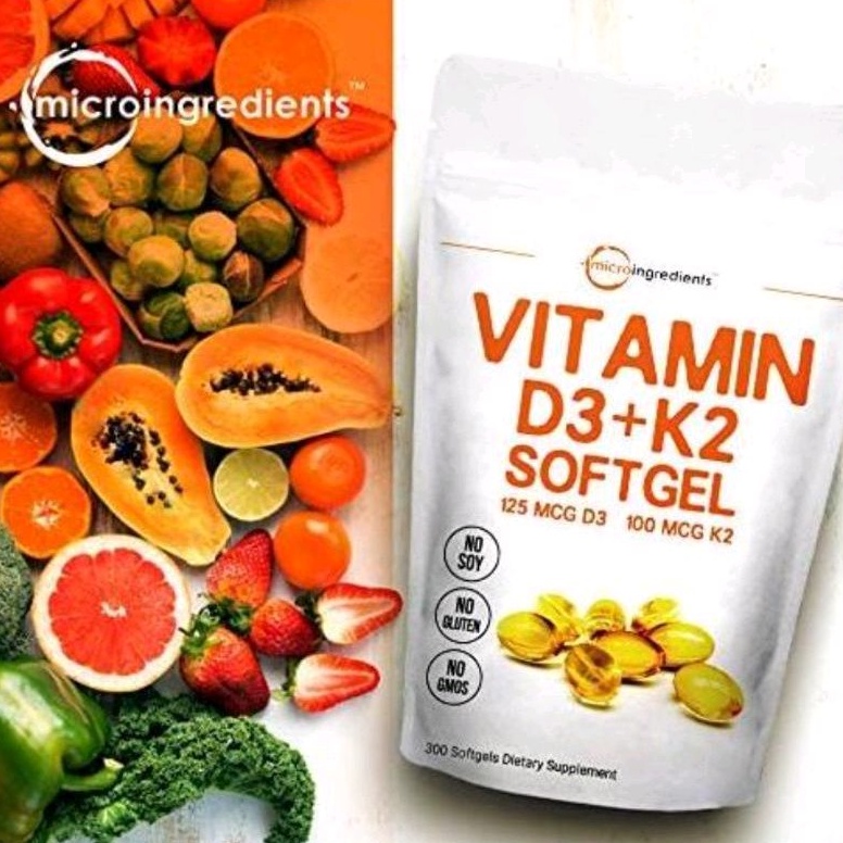 Micro Ingredients Vitamin D3 K2 - 5000IU Plus K2 (300)