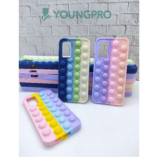 SILICONE CASE POP IT OPPO RENO 4 - CASE PENGHILANG STRESS RAINBOW