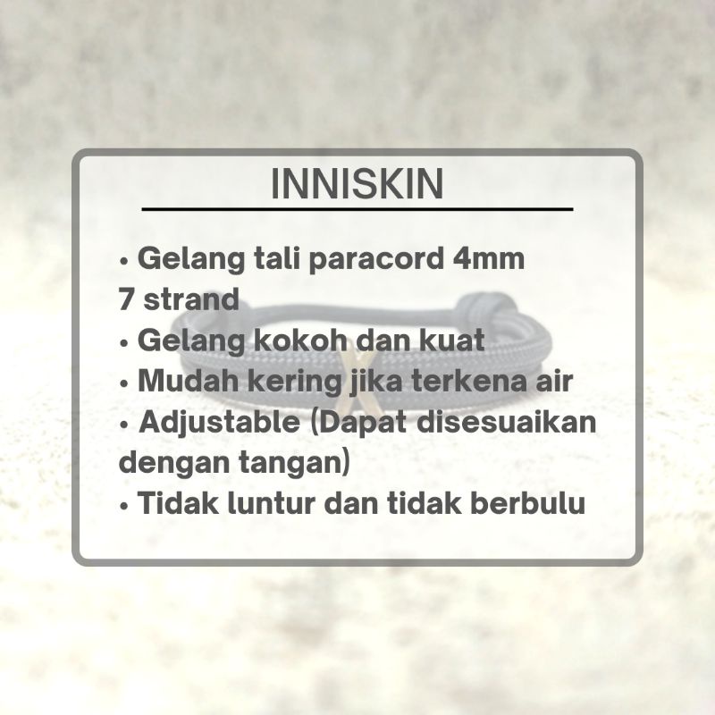 Gelang Paracord Hitam + Besi X / Gelang Paracord Hitam 4mm / Gelang Beads X / Gelang Paracord