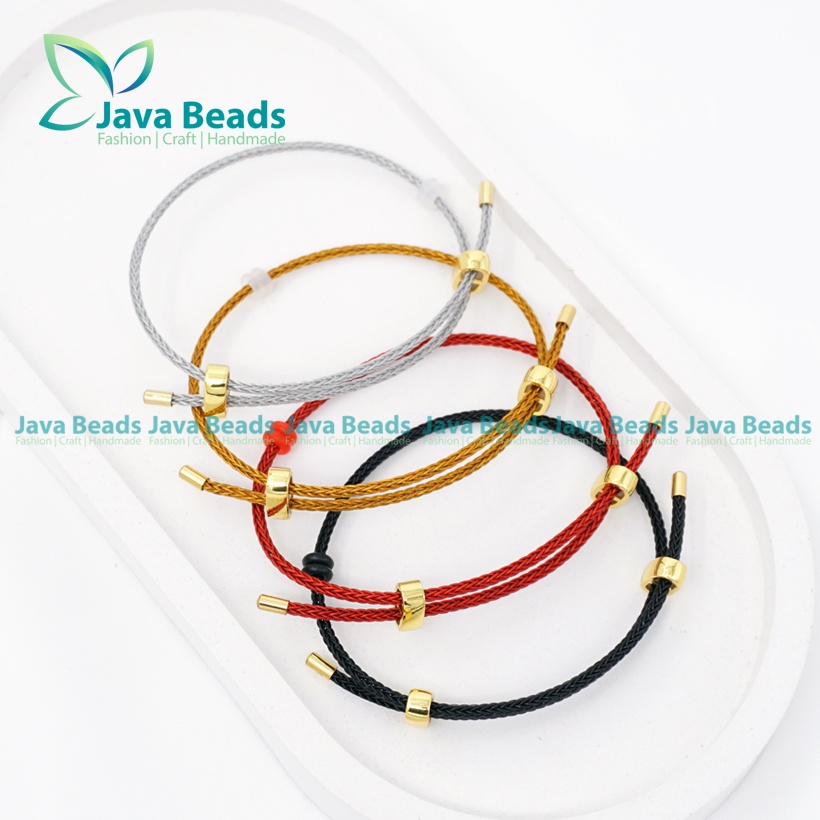 Gelang Tali Kawat 2mm AntiAir Waterproof Untuk LIontin Mainan Emas
