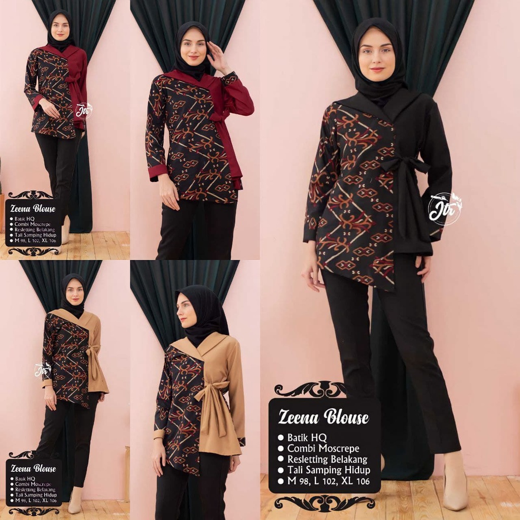 tey-17 Batik wanita ASJ SA HRB026 Kenongo Kemeja Tosca Pendek