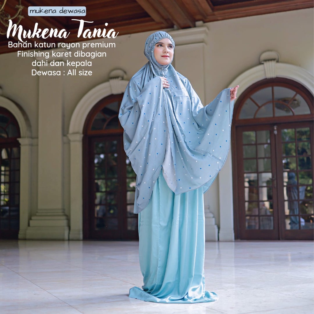 New!!! Mukena Katun Dewasa Motif Bunga - MUKENA TANIA - Bahan Katun Rayon Premium - Bisa COD - Nyaman DiPakai