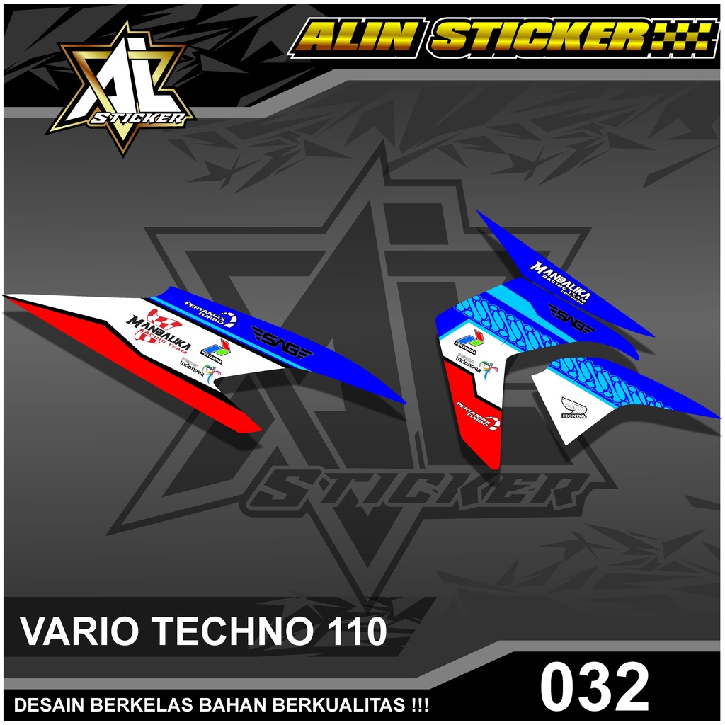 032 STRIPING STICKER VARIO TECHNO 110 MANDALIKA RACING TEAM SEMI FULL