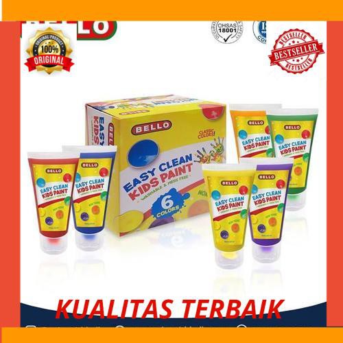 

Best BELLO EASY CLEAN KIDS PAINT - Cat WASHABLE lukis ANAK - 1SET: 6x60ml