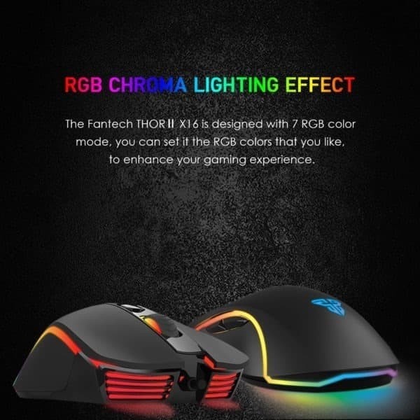 FANTECH X16 THOR II MOUSE GAMING PIXART RGB CHROMA MACRO