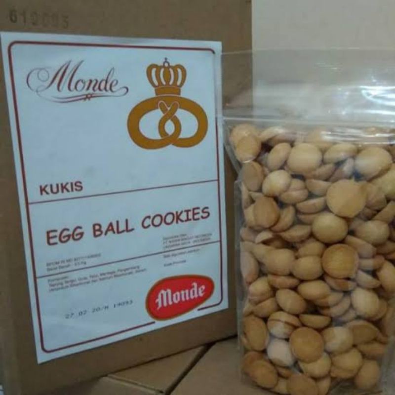 

EGG BALL COOKIES EGG DROPS MONDE SNACK NISSIN KILOAN TERMURAH MAKANAN RINGAN KUE KERING CEMILAN