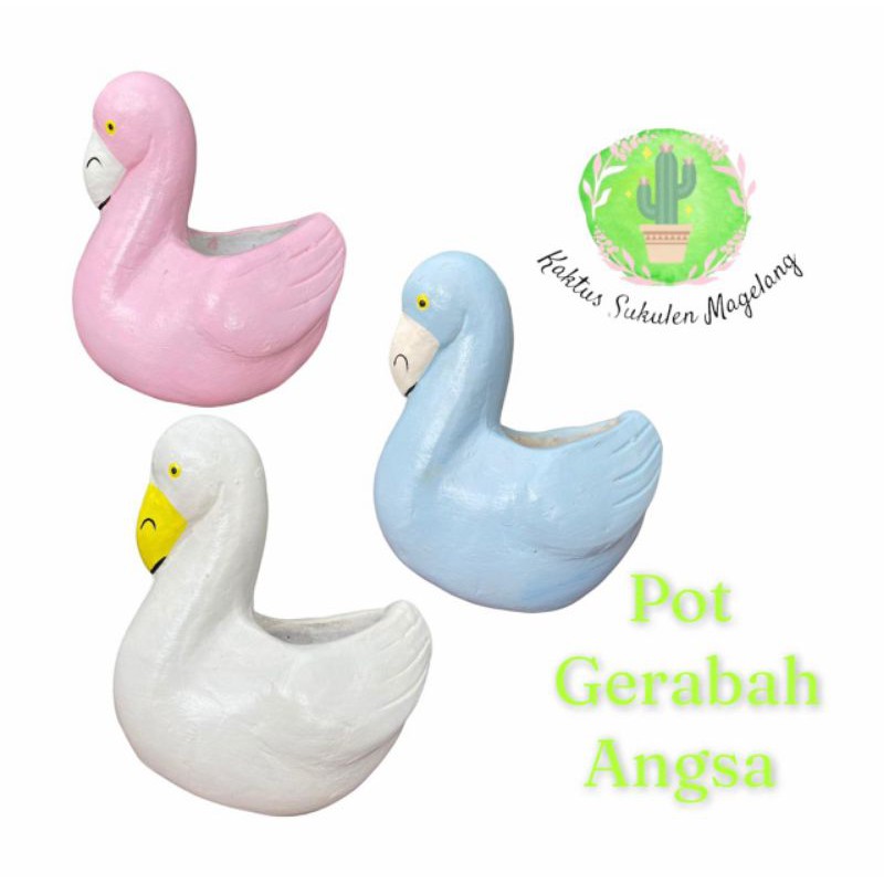 pot gerabah angsa