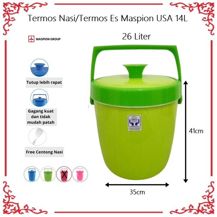 MASPION Ice / Rice Bucket / Tempat Nasi  USA 26 Liter BI 14