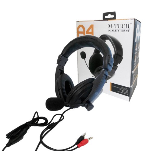 M-TECH HEADSET HEADPHONE A4 + MIC PLUSH SPLITTER