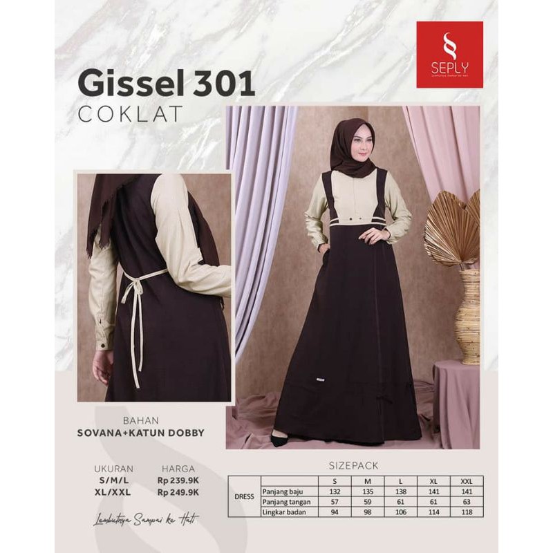 GAMIS SEPLY GISSEL 301 HIJAU &amp; CREAM