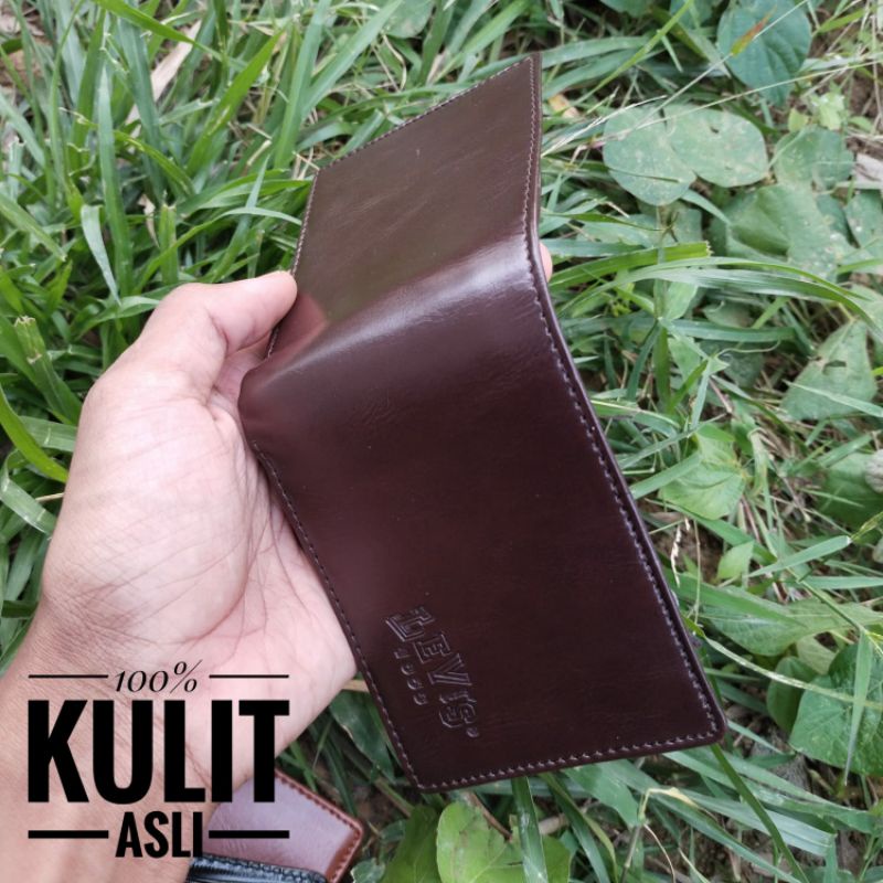 Diskon Cod Dompet Asli Kulit Pria Lipat 3Dimensi Kuat Bakar