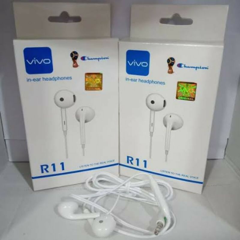 HF HEADSET/EARPHONE VIVO R11 ORIGINAL 100% CHAMPION SUPER BASS