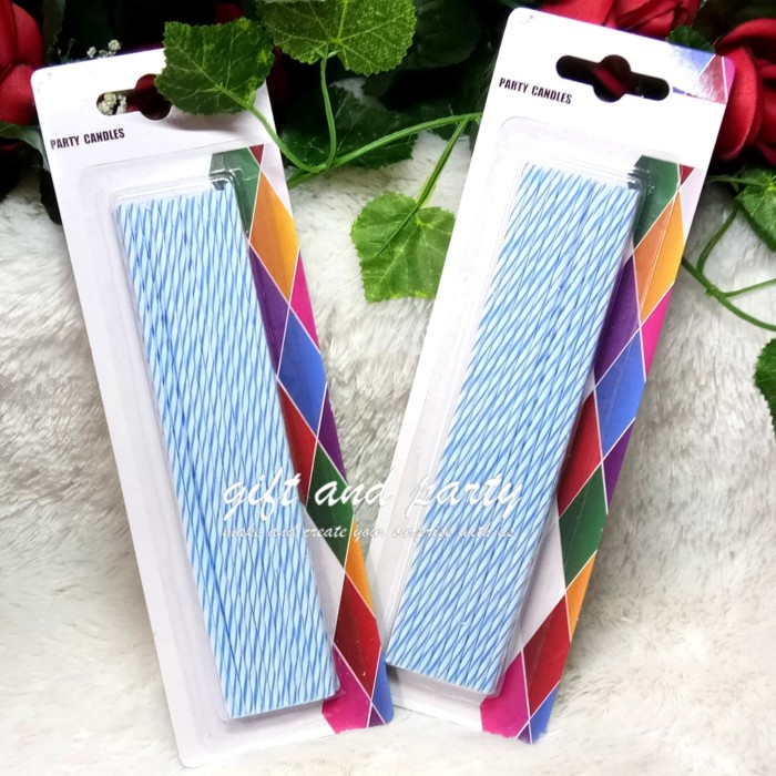 Lilin Ulang Tahun / Lilin Lucu / Lilin Kue / Lilin Ultah Panjang Biru