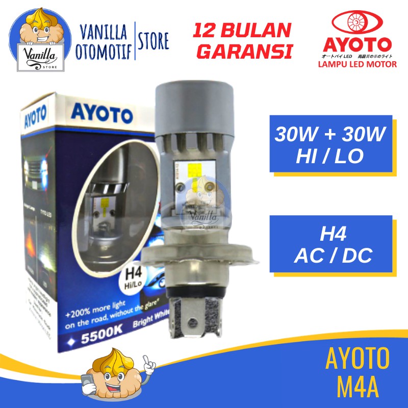 Lampu depan AYOTO motor vixion H4 led ac dc M4A (12bulan garansi)