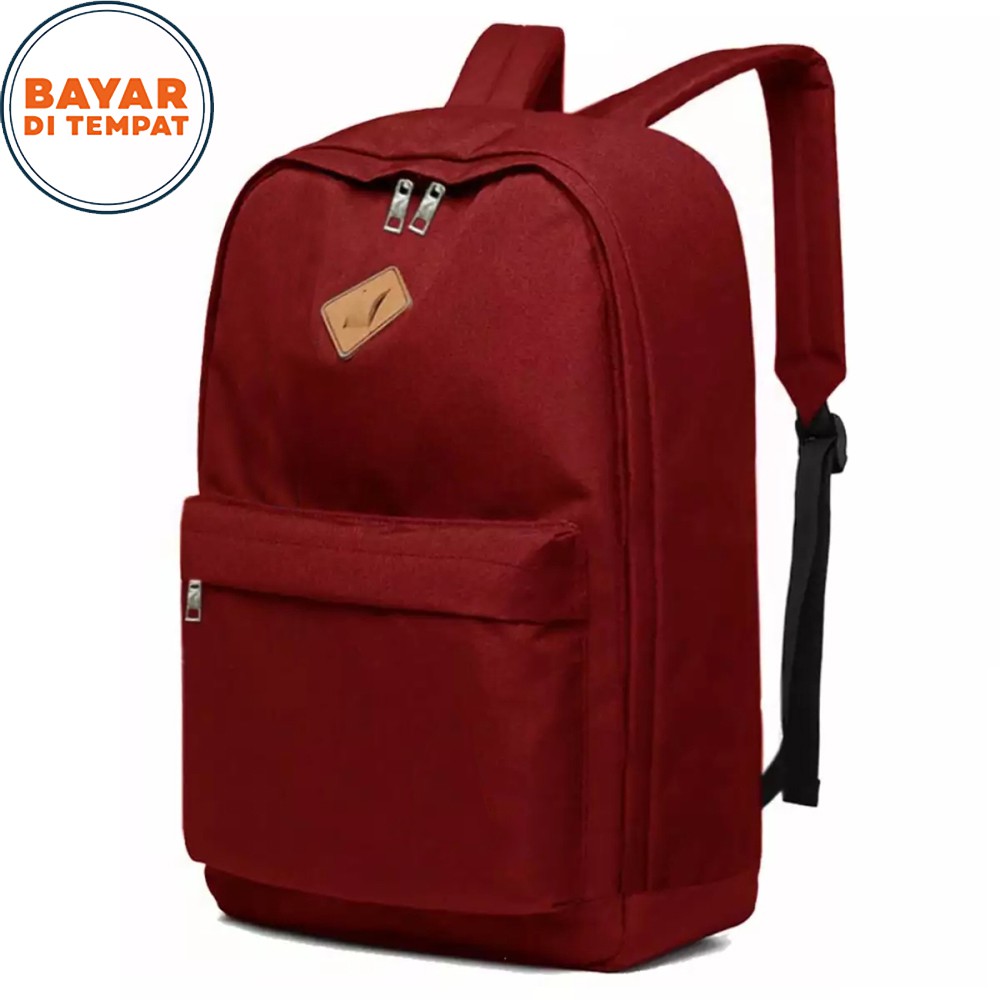 SHOPEE 6.6 SUPER SALE!! Tas Ransel Pria PM-9120 Ransel Distro Polos Backpack Laptop Terbaru - Red