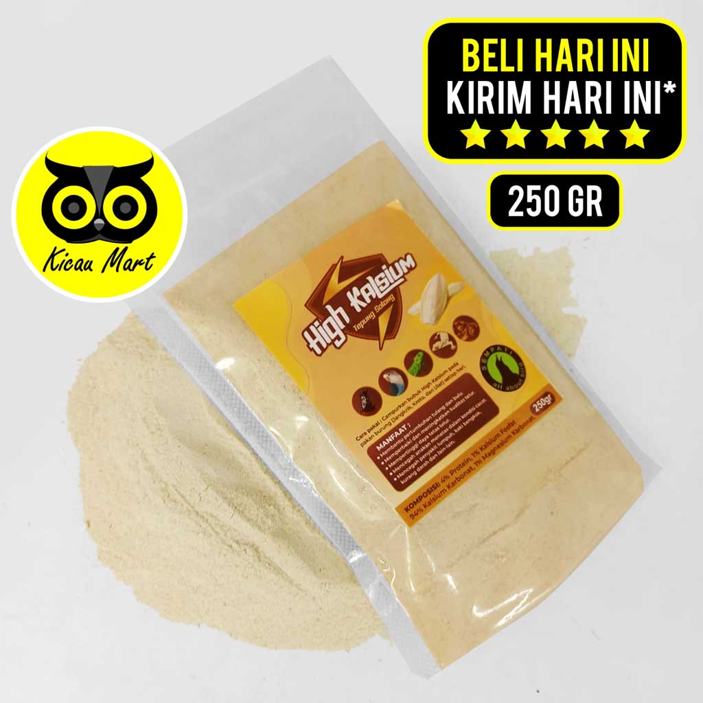 HIGH KALSIUM TEPUNG SOTONG SEMPATI 250 GRAM SERBUK CUTTLEFISH PREMIUM PAKAN ASUPAN KALSIUM TINGGI UNTUK BURUNG REPTIL KURA GECKO MERPATI LOVEBIRD PARROT DLL