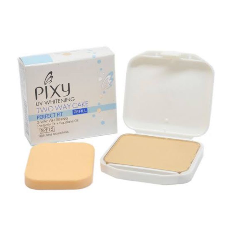 Bedak Refil Pixy Yellow Beige UV Whitening Two Way Cake