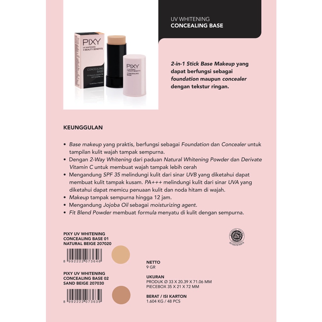 PIXY UVW Concealing Base - 02 Sand Beige (4 Beauty Benefit)