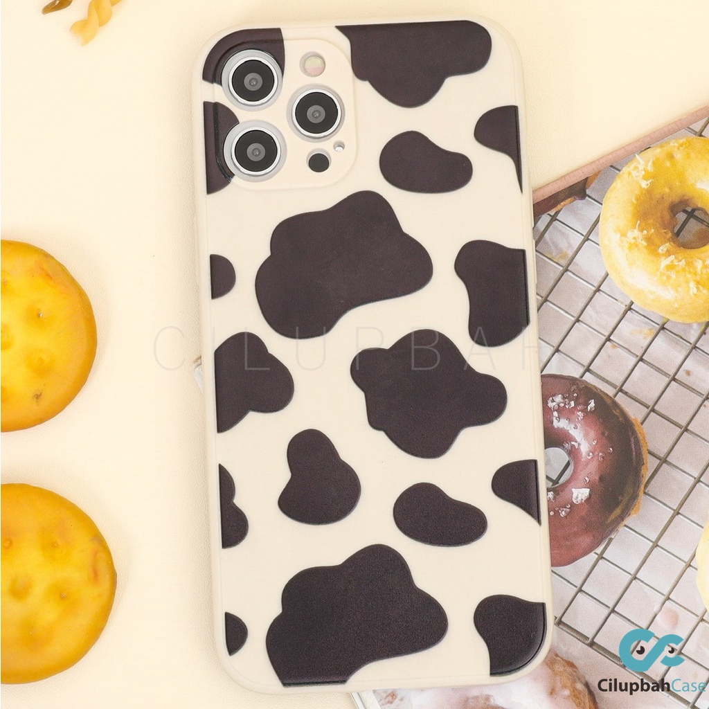 Cow Sapi Skin Square Edge Soft Case Full Lens Cover for iPhone 6 7 8 SE 6+ 7+ 8+ X XR XS 11 12 Pro Max