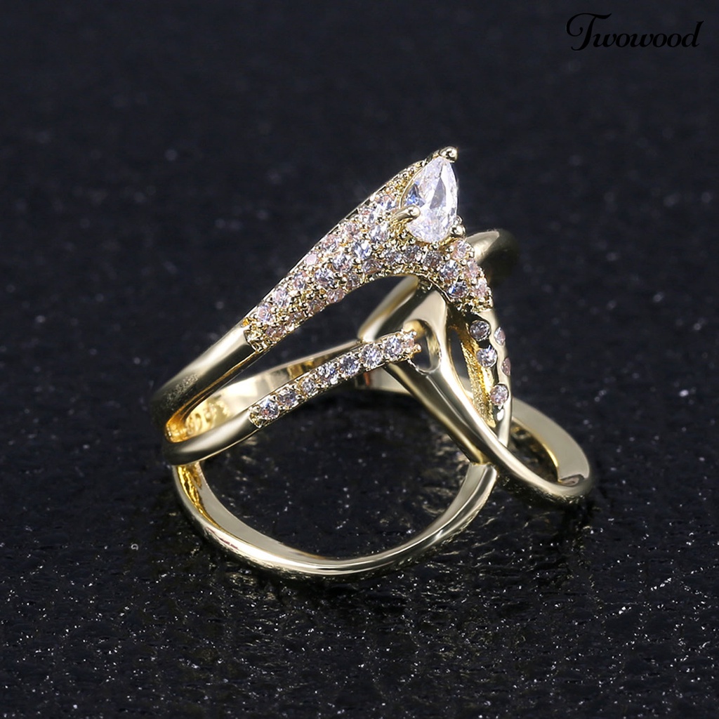 Twowood Irregular Shape Fidget Ring Not Easy to Break Jewelry Luxury Unique Ladies Ring for Party