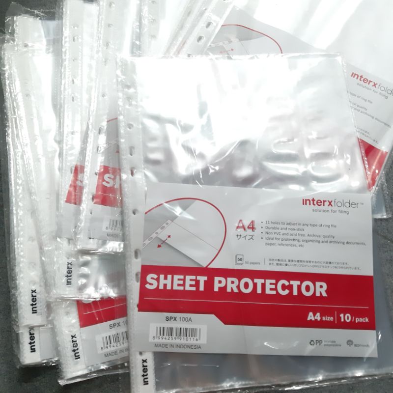 

Plastik File A4 / InterX Sheet Protector / Plastik Pelindung Kertas File