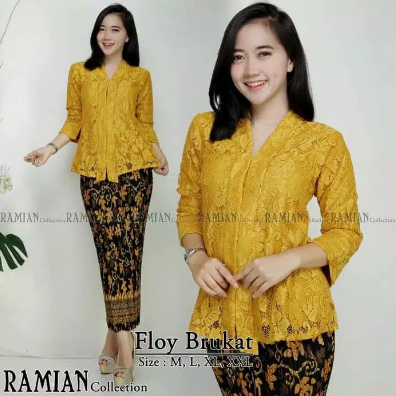 IndahKebaya | SET KEBAYA FLOY BROKAT / KEBAYA KUTUBARU BUSUI / KEBAYA ENCIM KARTINI / HIJAU PUTIH