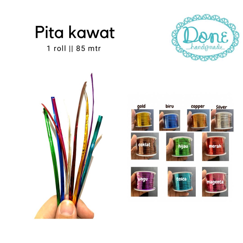 Pita kawat dekorasi tali kawat kelengkapan aksesoris craft