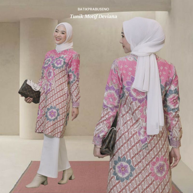 Tunik deviana atasan batik cewek prabuseno batik cewek  murah original berkualitas katun handmade