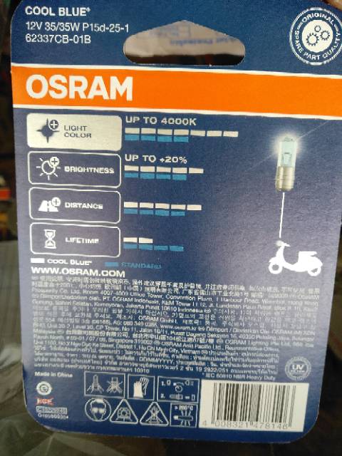 Osram lampu depan Xenon blue (putih) for all scooter matic honda.yamaha.suzuki