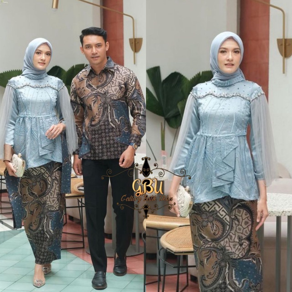 Batik Couple Kebaya Modern Kebaya Tunangan Lamaran Baju Wisuda Batik Brukat Terbaru