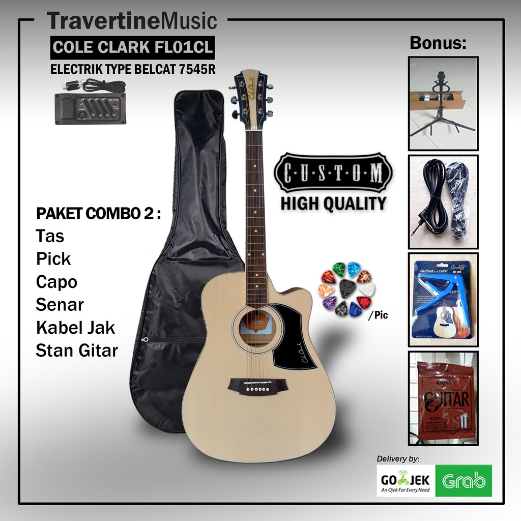 Gitar Akustik elektrik Cole Clark Australia Custom