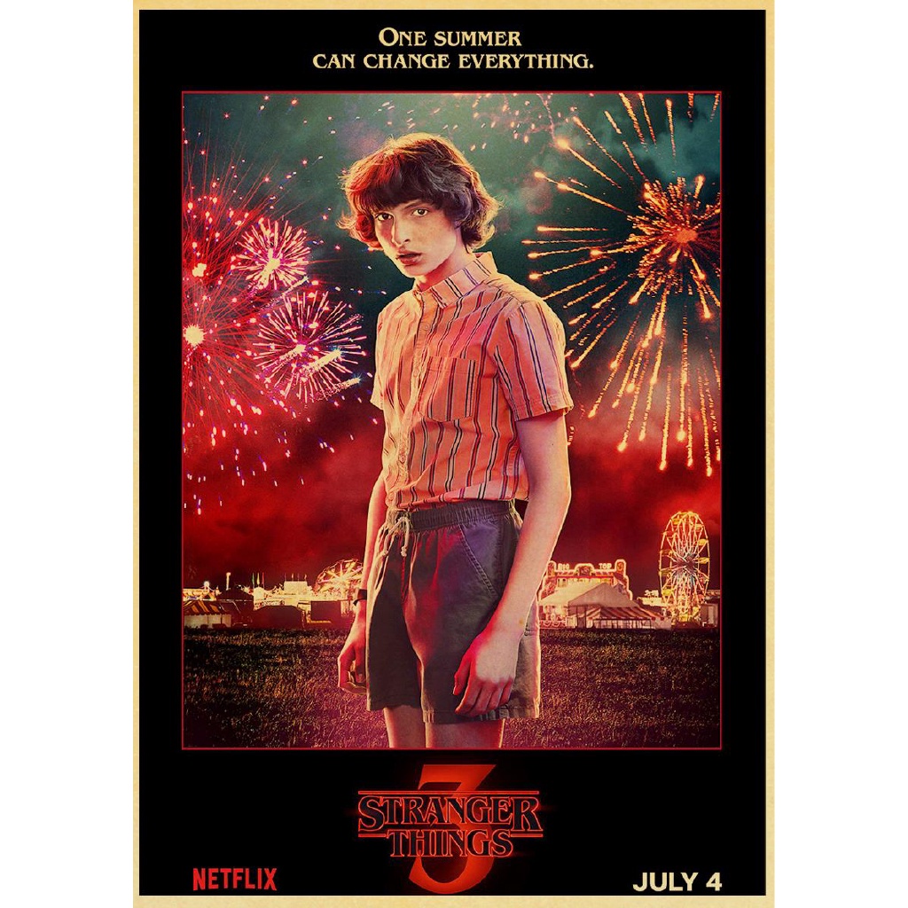 Poster Kertas Kraft Motif Print Film Stranger Things Season 3 2019 42x30cm Untuk Dekorasi Kamar Tidur