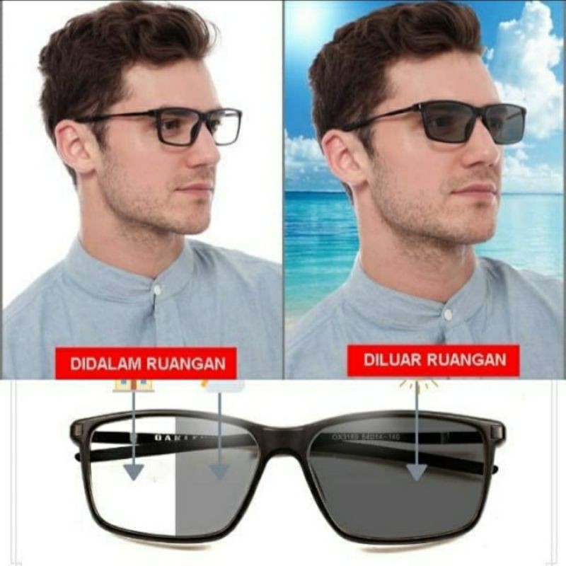 frame kacamata pria photocromic sporty plus minus anti radiasi ox083