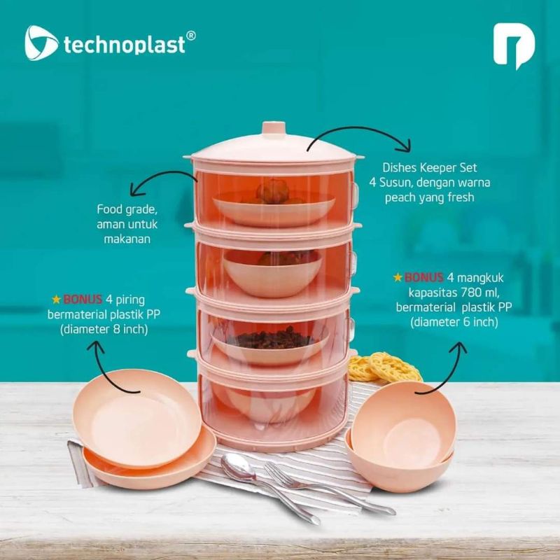 Tudung Saji Susun / Dishes Keeper Technoplast 4 Susun