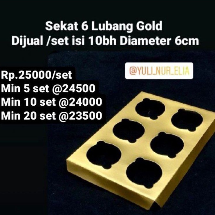 

Sekat lubang 6 Gold diameter 6cm utk box 17x25cm dijual 1 set isi 10 lembar