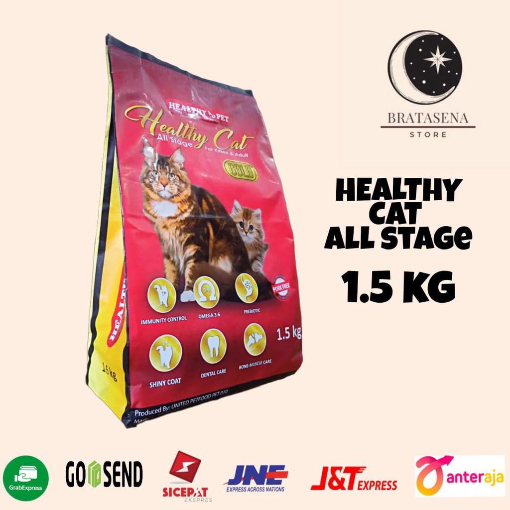 HEALTHY PET ALL STAGE DRY CAT FOOD / MAKANAN KUCING 1,5KG FRESHPACK