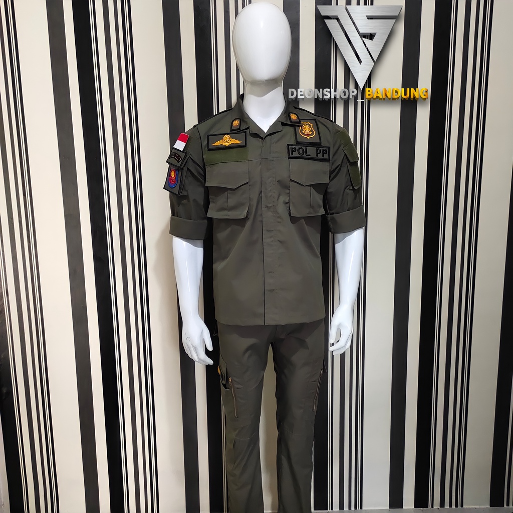 BAJU PDL SATPOL PP LENGKAP NAMA DAN LOGO